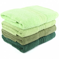 Set 4 prosoape de maini, Hobby, 70x140 cm, 100% bumbac, verde