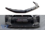 Spoiler Maxton Design versiunea 2 potrivit pentru bara din fata a Nissan GTR R35 2016-2022, lac negru Performance AutoTuning