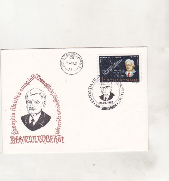 bnk fil Plic ocazional Expofil Cosmofila `83 Sighisoara - Hermann Oberth