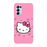 Husa compatibila cu Oppo A54 5G, Viceversa, model I love pink Hello kitty, Silicon, TPU, Transparent, Carcasa