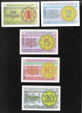 Set Kazahstan Kazakstan 1 + 2 + 5 + 10 + 20 tyin 1993 aunc unc