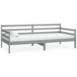 Cumpara ieftin Pat de zi, 90x200 cm, gri, lemn masiv de pin