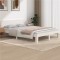 vidaXL Cadru de pat, alb, 140x190 cm, lemn masiv de pin 810476