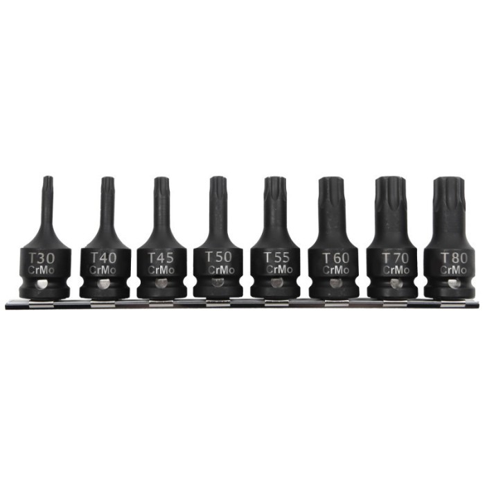 SET TUBULARE IMPACT CU VARF TORX T30-T80 - 8P.