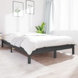 VidaXL Cadru de pat Super King, gri, 180x200 cm, lemn masiv de pin