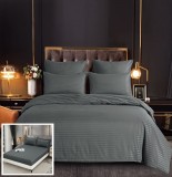 Cumpara ieftin Lenjerie Damasc Pakistan Dc002, Damasc, 6 Piese, Cu Elastic, Gri