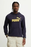Puma bluză culoarea bleumain, cu glugă, cu imprimeu, 685895
