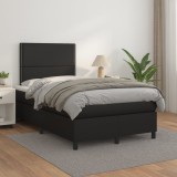 Cumpara ieftin Gossi pat box spring cu saltea, negru, 120x200 cm, piele ecologica