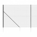 Gard plasa de sarma cu tarusi de fixare, antracit, 1,8x25 m GartenMobel Dekor, vidaXL