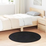 VidaXL Covor shaggy cu pom &icirc;nalt, NAVARRA, negru, 100x100cm, poliester