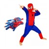 Set costum Spiderman KidMania&reg; si lansator cu ventuze din burete pentru copii 7-9 ani 120 - 130 cm