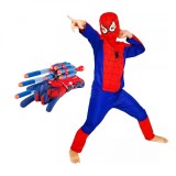 Cumpara ieftin Set costum Spiderman KidMania&reg; si lansator cu ventuze din burete pentru copii 7-9 ani 120 - 130 cm