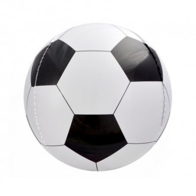 Balon folie in forma de minge fotbal alb negru 40 cm foto
