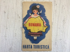 romania harta turistica 1958 RPR ONT oficiul national de turism carpati romania foto