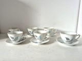 Set Complet 6 Persoane &ndash; Porțelan IRIS CLUJ &ndash; Vintage &ndash; Model Frunze și Aur