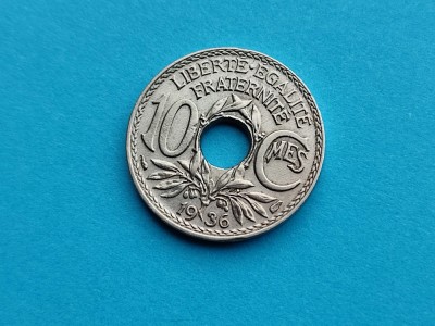 10 Centimes 1936 Franta-stare buna foto