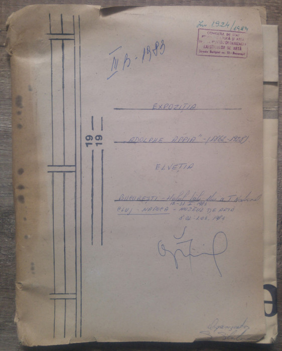 Dosarul expozitiei scenografului Adolphe Appia in Romania// anii &#039;80
