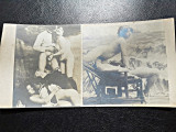 2 fotografii vechi, cu tema erotica, lipite pe carton