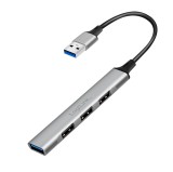 HUB extern LOGILINK, porturi USB: USB-A 3.0 x 1 + USB-A 2.0 x 3, conectare prin USB-A, aluminiu, prot. supracurent, supratensiune, gri, &quot;UA0391&quot; (timb