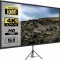 Ecran de proiectie cu trepied 70 inch, 4K Ultra HD, portabil, 16:9, Material anti-lumina, Ecran lavabil