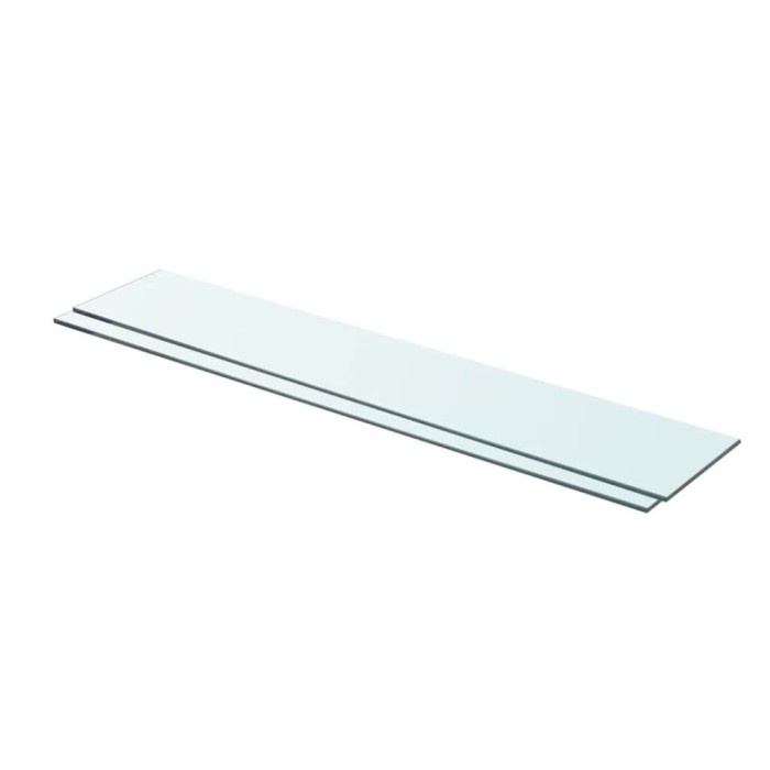 vidaXL Rafturi, 2 buc., 80 x 15 cm, panouri sticlă transparentă 3051573