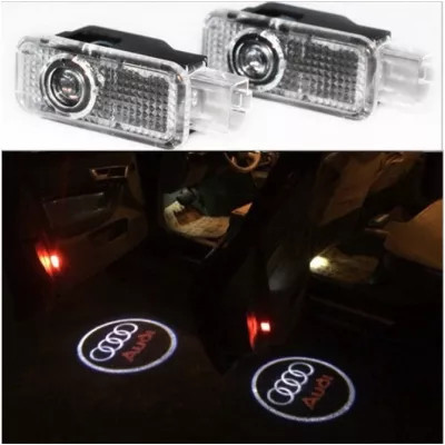 Set 2 Holograme LED cu LOGO AUDI pentru Portiere foto