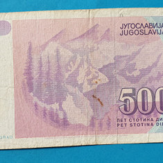 500 Dinara anul 1992 Bancnota Iugoslavia - Jugoslavije