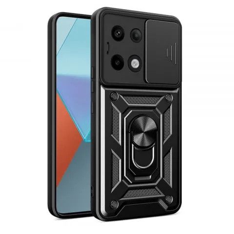 Husa Antisoc Xiaomi Redmi Note 13 Pro 5G Poco X6 cu Protectie Camera Negru TCSS