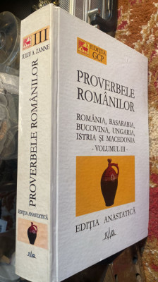 PROVERBELE ROMANILOR,VOLUMUL III/EDITIE ANASTATICA/CARTONATA,,SCARA&amp;quot;2004/POZE/ B foto