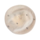 Bereta alba cu perle si pietre decorative