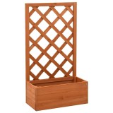 Cumpara ieftin Jardiniera cu spalier, portocaliu, 50x25x90 cm, lemn masiv brad