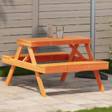 Masa de picnic, maro ceruit, 105x134x75 cm, lemn masiv de pin GartenMobel Dekor, vidaXL