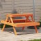 vidaXL Masă de picnic, maro ceruit, 105x134x75 cm, lemn masiv de pin 844649