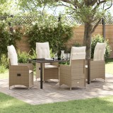 Gossi set de masa de gradina cu 5 piese cu perne bej ratan polimer