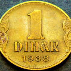 Moneda istorica 1 DINARI - YUGOSLAVIA, anul 1938 * cod 1293 B