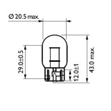 SET 2 BECURI FARA SOCLU 12V W21W W3X16d PHILIPS