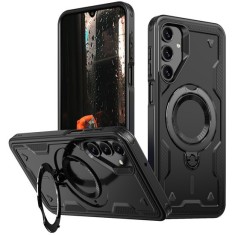 Husa military armour cu inel metalic, ALC MOBILE, compatibila cu Samsung Galaxy A16, Negru