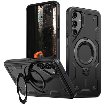 Husa military armour cu inel metalic, ALC MOBILE, compatibila cu Samsung Galaxy A05s, Negru foto