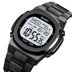 Ceas Digital Barbati SKMEI 2004 Negru , Functii Multiple, Design Casual, Cronometru, Alarma, Rezistent la Apa 3ATM