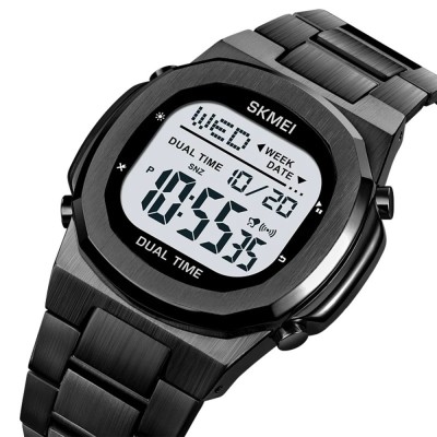 Ceas Digital Barbati SKMEI 2004 Negru , Functii Multiple, Design Casual, Cronometru, Alarma, Rezistent la Apa 3ATM foto
