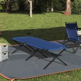 vidaXL Pat pliabil pentru soare cu geantă de transport Albastru 600D Oxford Fabric