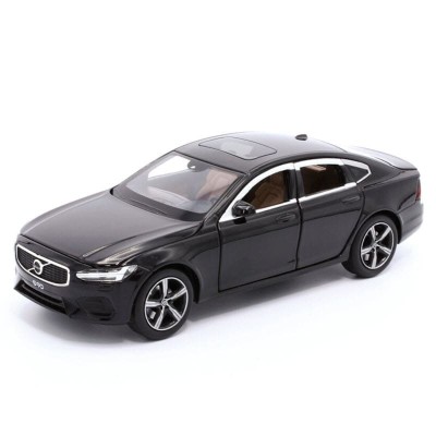 Volvo S90 negru, macheta auto cu lumini, sunet, pull-back 1/32 Tayumo foto