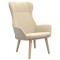 Scaun de relaxare, crem, material textil - 1