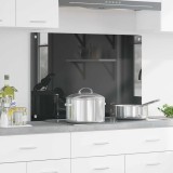 VidaXL Contrablat bucătărie gri &icirc;nchis 90x60x0.6 cm sticlă securizată