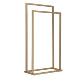 Suport metalic de baie pentru prosoape, cu 2 standuri, 86 cm, auriu mat Household NewTrend