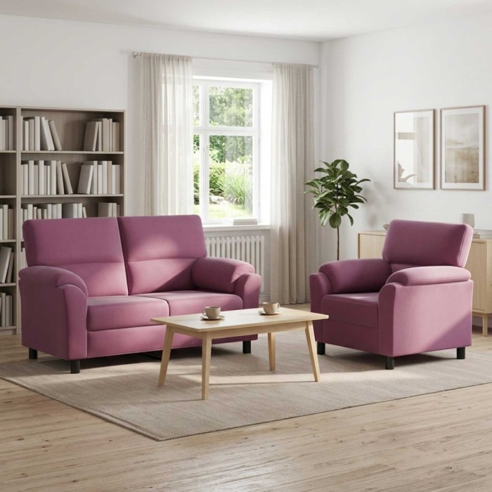 Set de canapea 2 pcs Violet Catifea