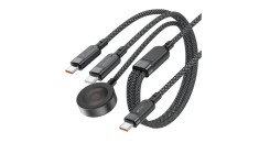 Cablu Acefast C6-11 USB-C 3&icirc;n1 - 2x USB-C / Qi 480Mb/s 100W 1.2m - negru