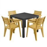 April 4+1 set de mobilier de grădină grafit-negru-galben