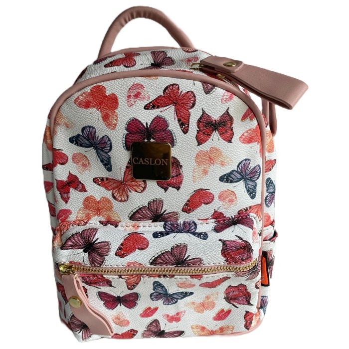 Rucsac dama, PU Leather, Fluturi, 22cm x 28cm x 14cm