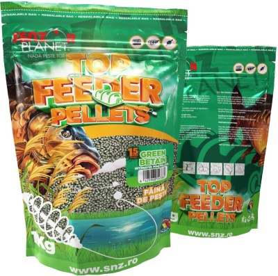 Top Feeder Senzor Pelletes Green Betain, 1.5mm, 1kg foto
